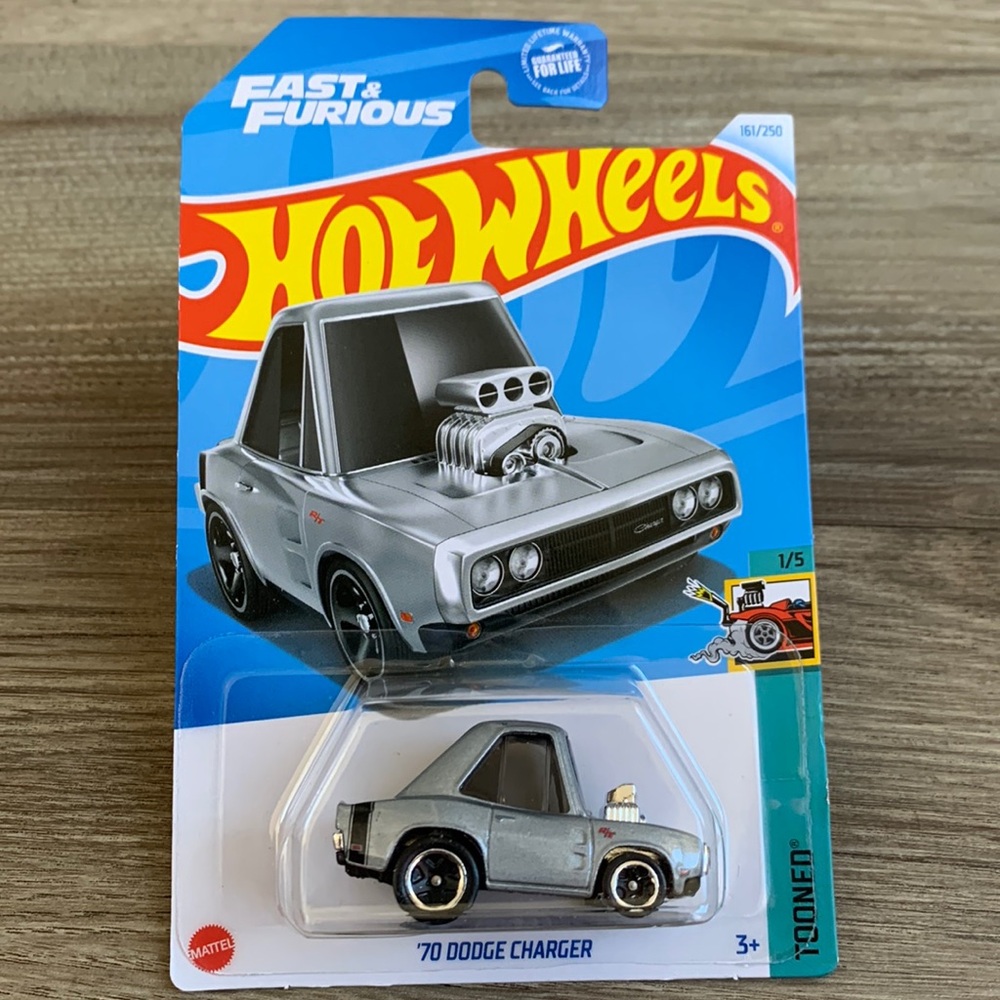 70 Dodge Charger Fast Furious FF Tooned Hot Wheels Silver Car 2024 Hotwheels New